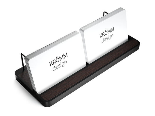 Horizontal Business Card Display Stand Aluminum & Wenge Wood , Multiple Wood Business Card Holder, Business Card Display , Office Gift