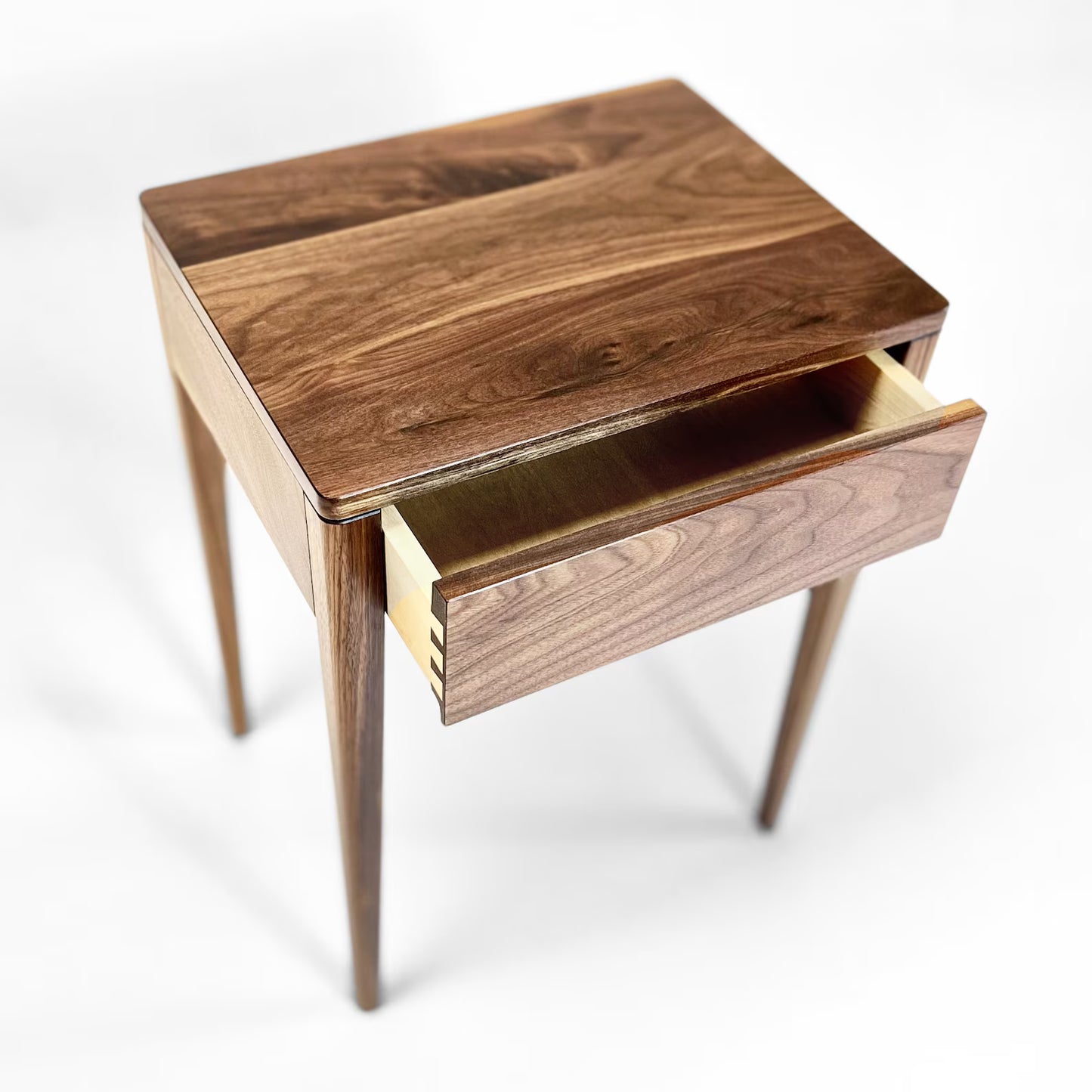 Nightstand in Solid Black Walnut, Bedside Table with Drawer, Mid-Century Modern Nightstand , Scandinavian Style