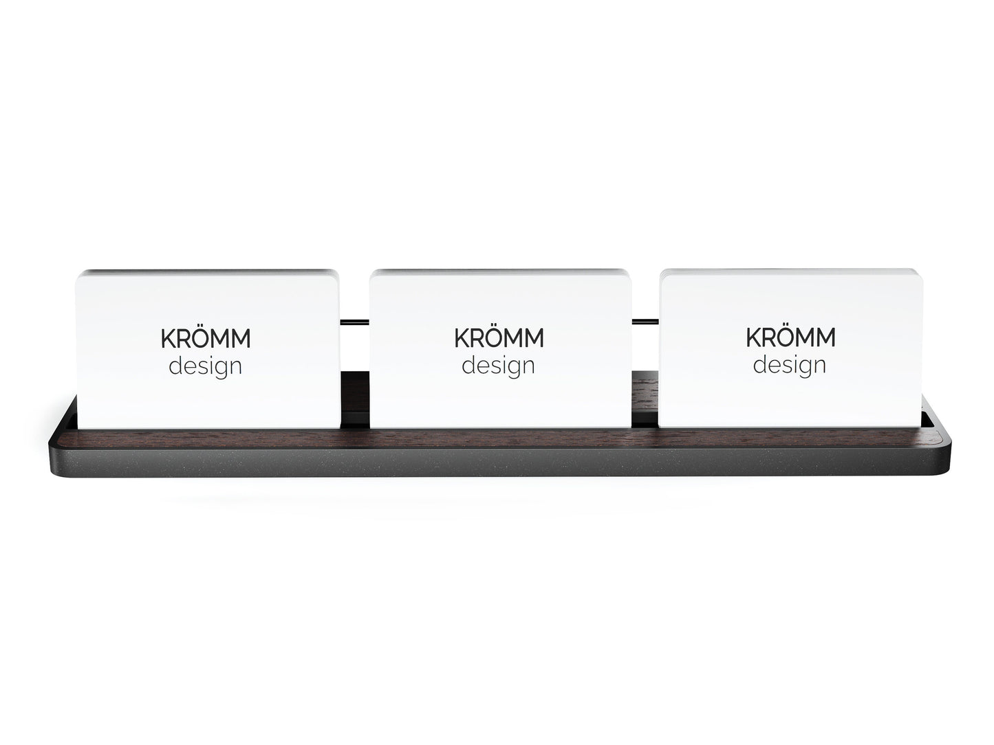 Horizontal Business Card Stand Aluminum & Wenge Wood , Multiple Wood Business Card Holder, Business Card Display , Office Gift