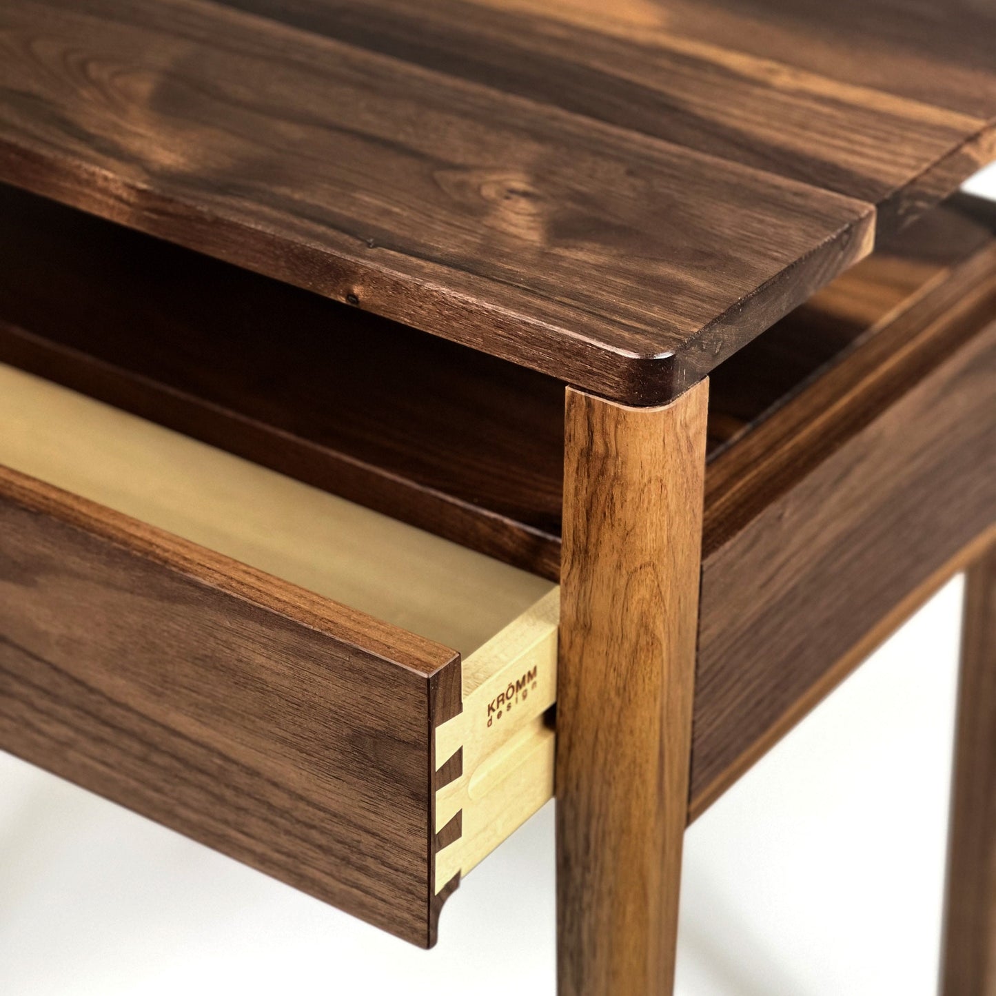 Nightstand in Solid Walnut, Bedside Table with Drawer and shelf, Mid-Century Modern Nightstand with shelf , Scandinavian Style