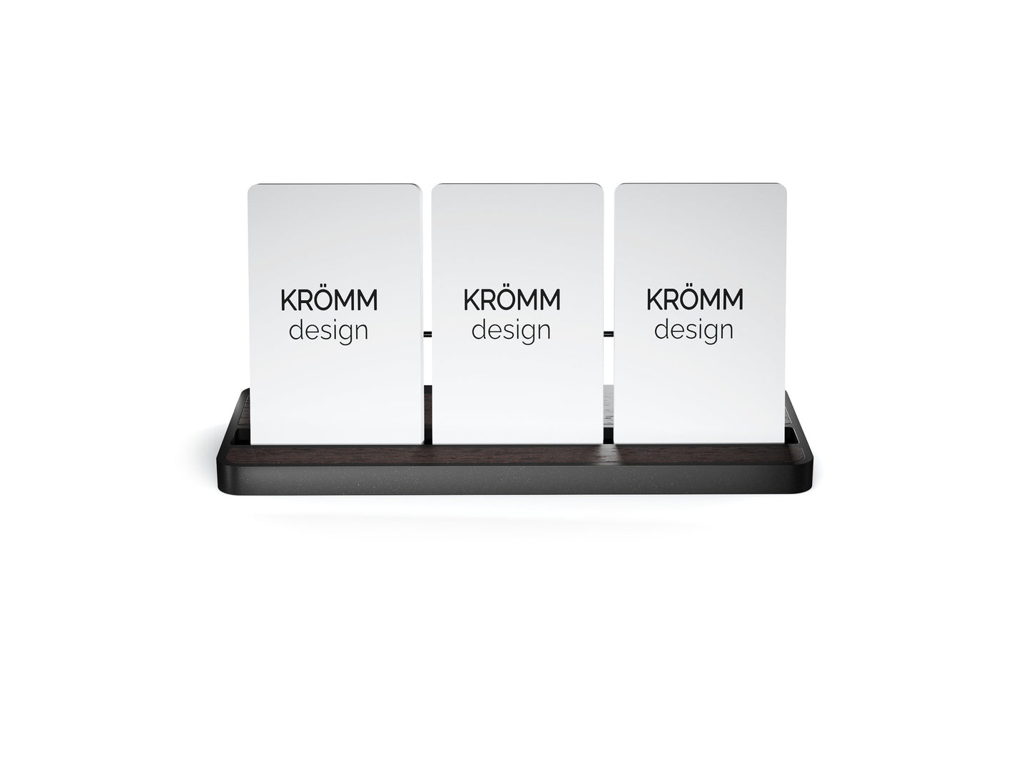 Vertical Business Card Display Aluminum & Wenge Wood , Multiple Vertical Wood Business Card Holder, MOO Business Card Display Office Gift