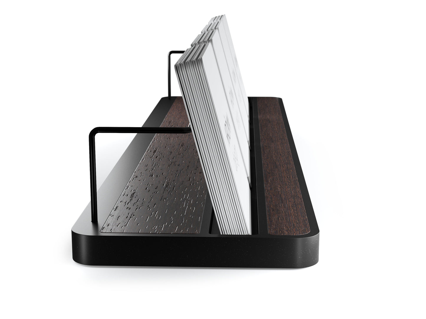 Horizontal Business Card Stand Aluminum & Wenge Wood , Multiple Wood Business Card Holder, Business Card Display , Office Gift