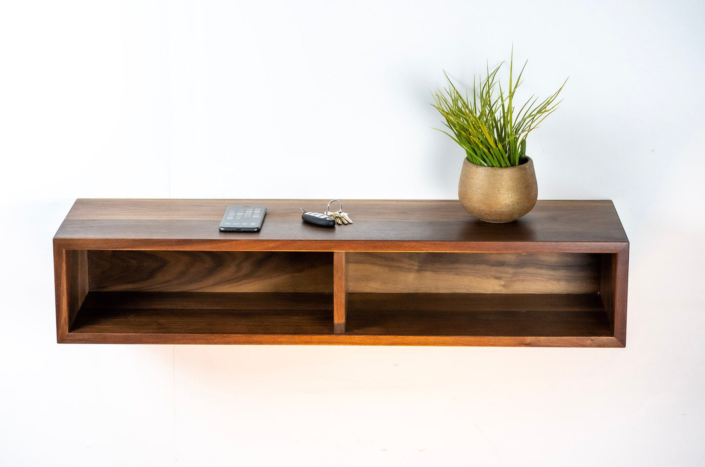 Entryway Floating Console / Solid Wood Floating Media Organizer / Media Console / Media Stand / TV Stand