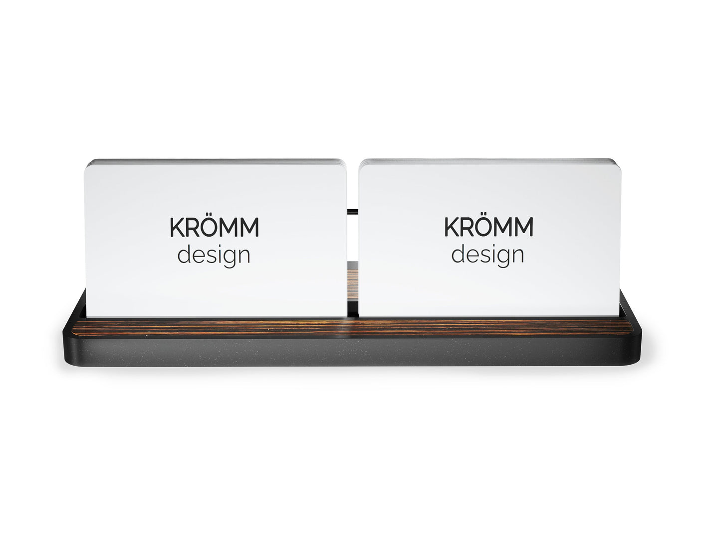 Horizontal Business Card Stand Aluminum & Macassar Ebony Wood , Multiple Wood Business Card Holder, Business Card Display , Office Gift