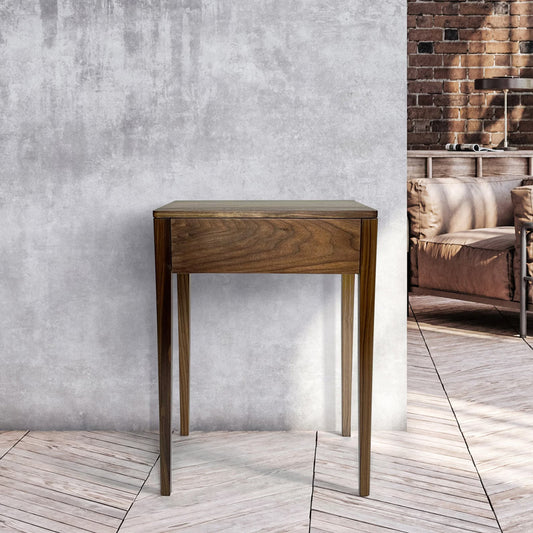 Nightstand in Solid Black Walnut, Bedside Table with Drawer, Mid-Century Modern Nightstand , Scandinavian Style