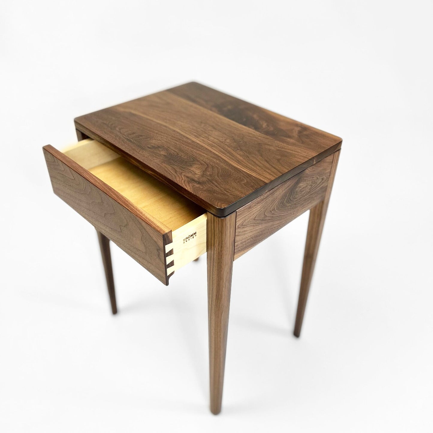 Nightstand in Solid Black Walnut, Bedside Table with Drawer, Mid-Century Modern Nightstand , Scandinavian Style