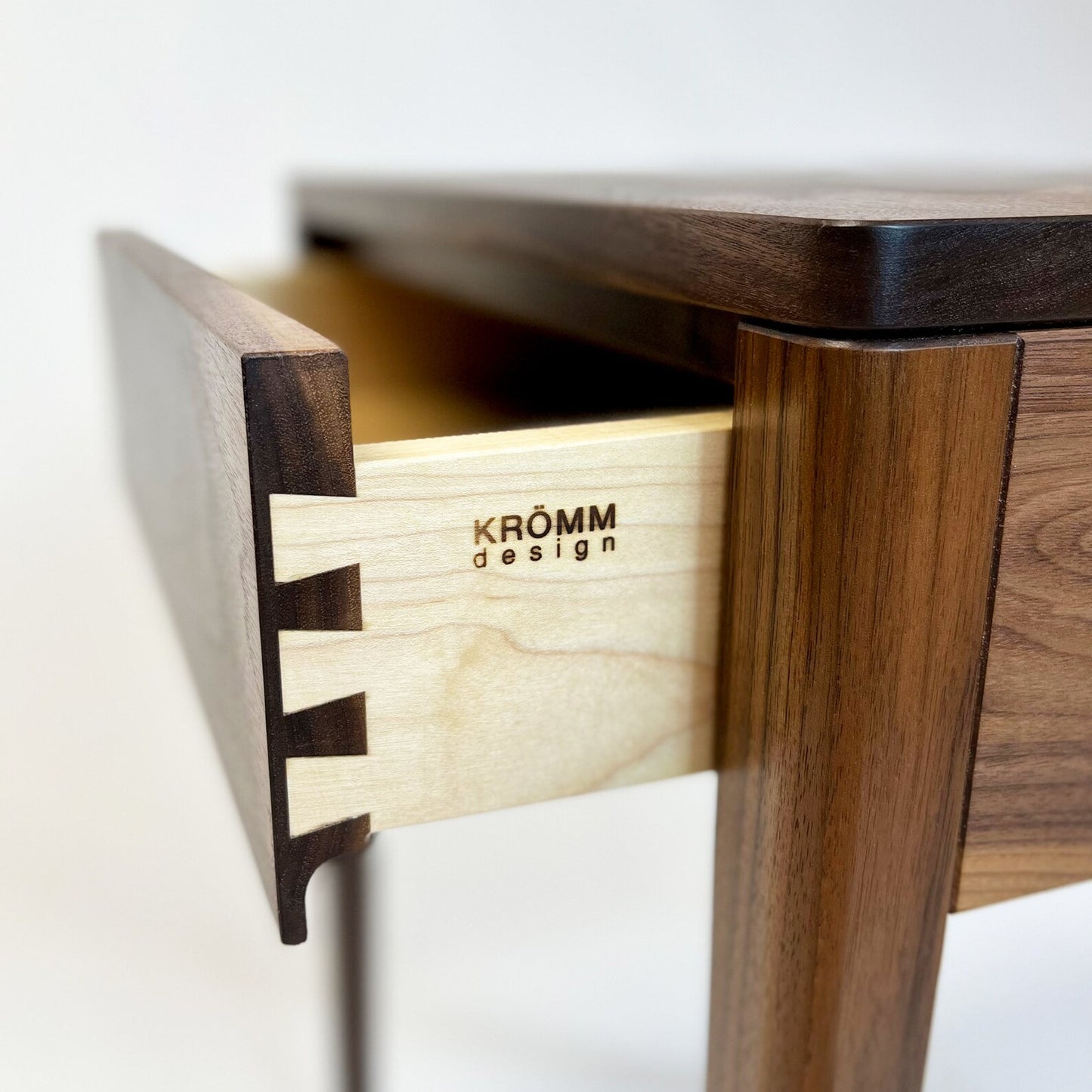 Nightstand in Solid Black Walnut, Bedside Table with Drawer, Mid-Century Modern Nightstand , Scandinavian Style