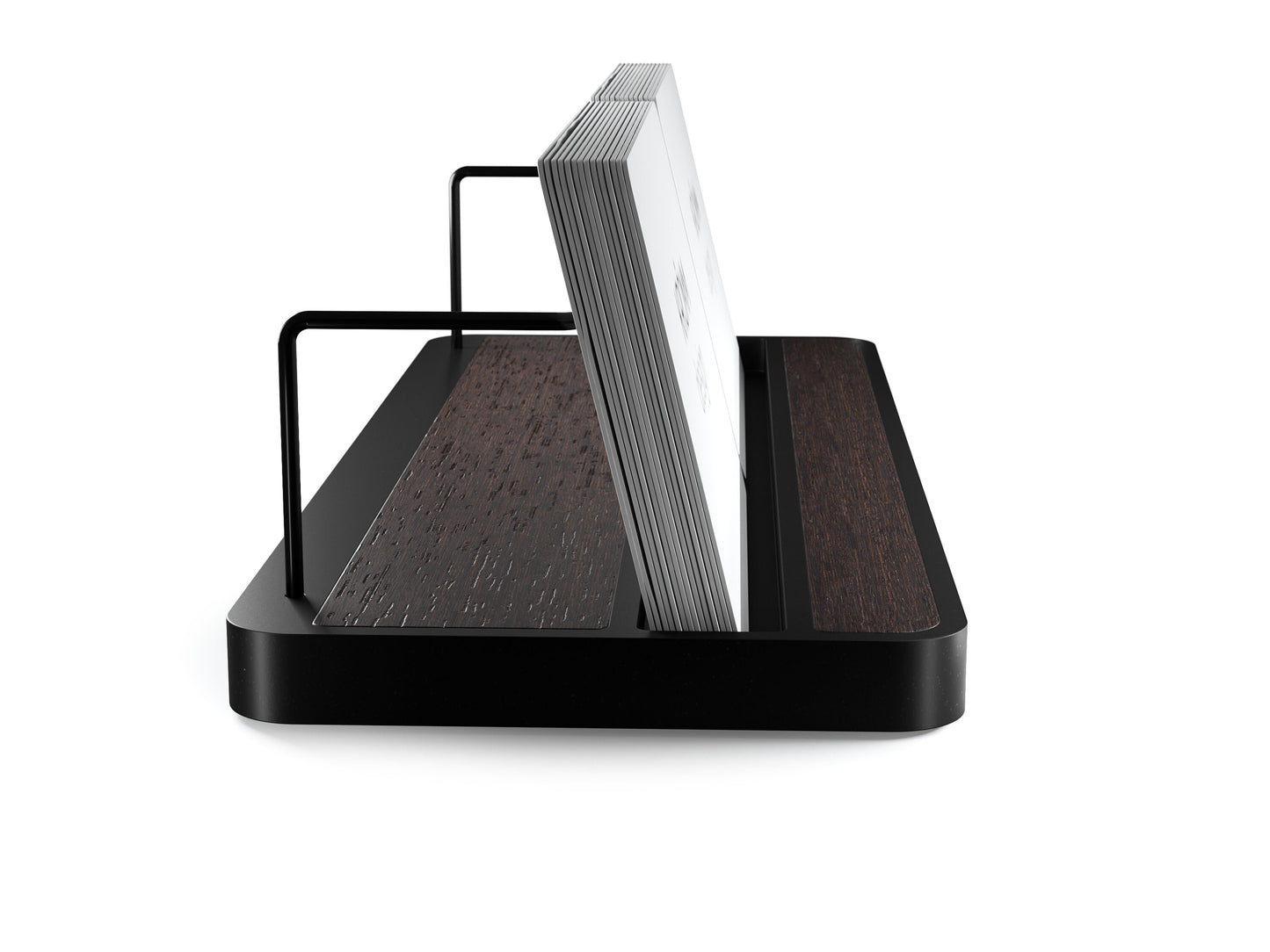 Horizontal Business Card Display Stand Aluminum & Wenge Wood , Multiple Wood Business Card Holder, Business Card Display , Office Gift