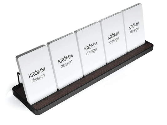 Vertical Business Card Stand Aluminum & Wenge Wood , Multiple Vertical Wood Business Card Holder, Business Card Display Office Gift (Copy)