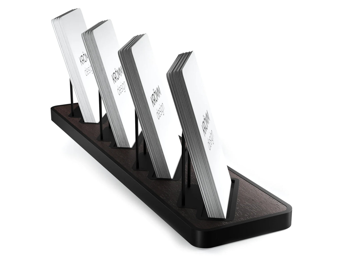 Vertical Business Card Stand Aluminum & Wenge Wood , Multiple Wood Business Card Holder, Business Card Display , Office Gift