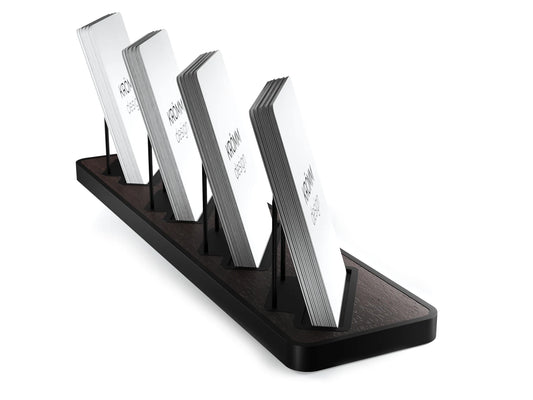 Vertical Business Card Stand Aluminum & Wenge Wood , Multiple Wood Business Card Holder, Business Card Display , Office Gift