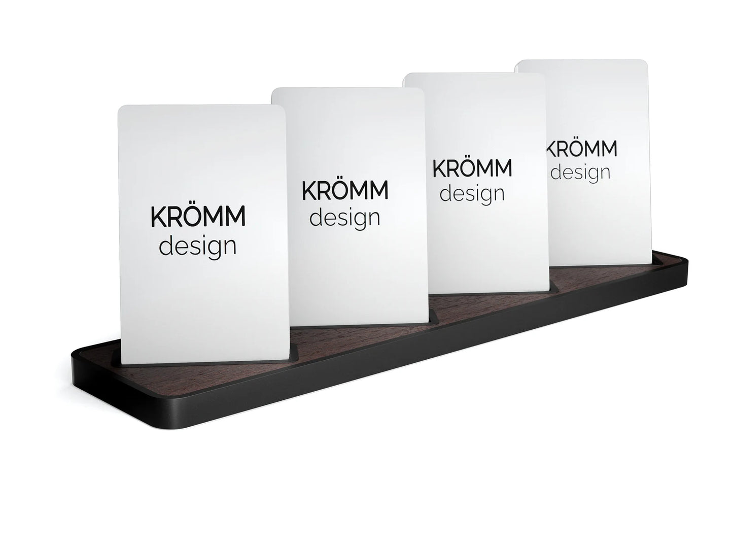 Vertical Business Card Stand Aluminum & Wenge Wood , Multiple Wood Business Card Holder, Business Card Display , Office Gift