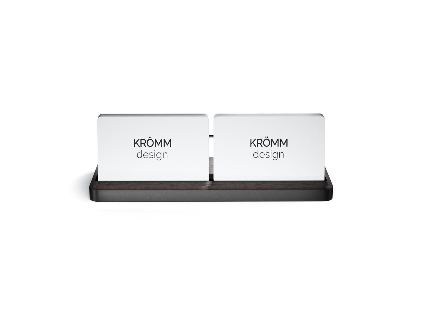 Horizontal Business Card Display Stand Aluminum & Wenge Wood , Multiple Wood Business Card Holder, Business Card Display , Office Gift