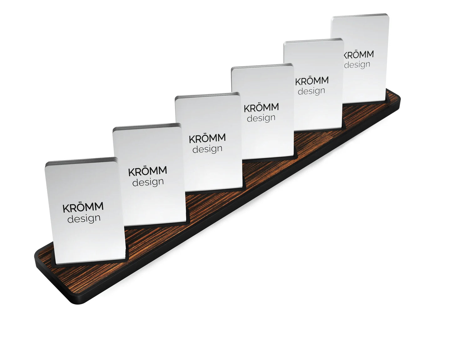 Vertical Business Card Stand Aluminum & Macassar Ebony Wood , Multiple Vertical Business Card Holder, Business Card Display , Office Gift