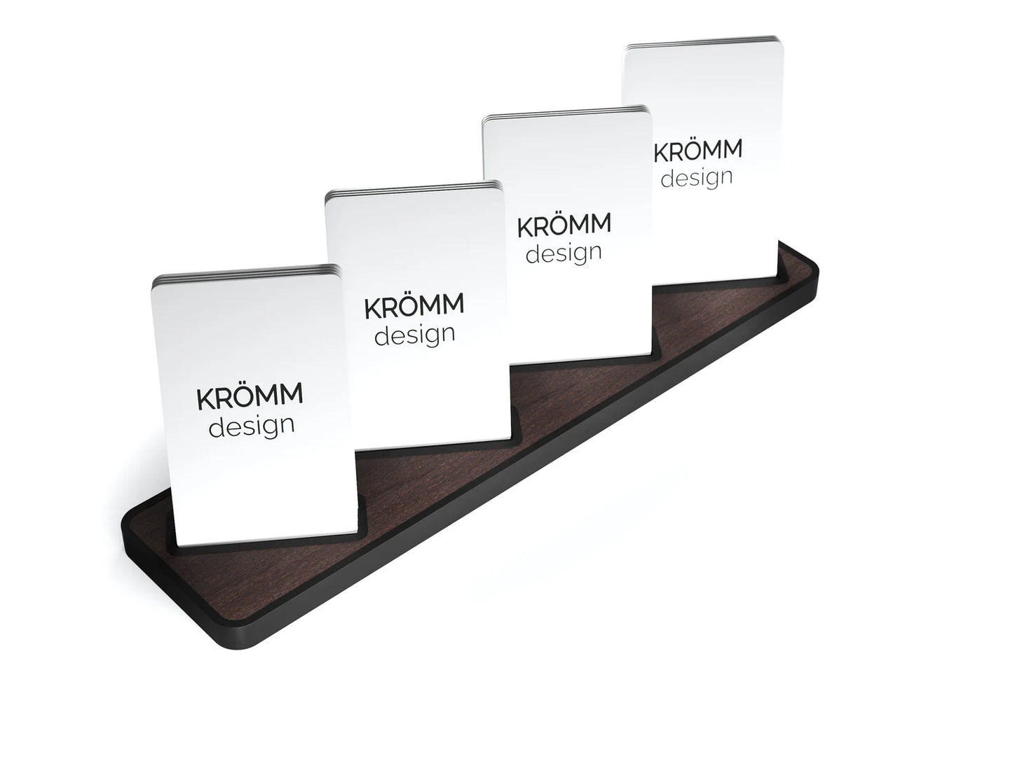 Vertical Business Card Stand Aluminum & Wenge Wood , Multiple Wood Business Card Holder, Business Card Display , Office Gift