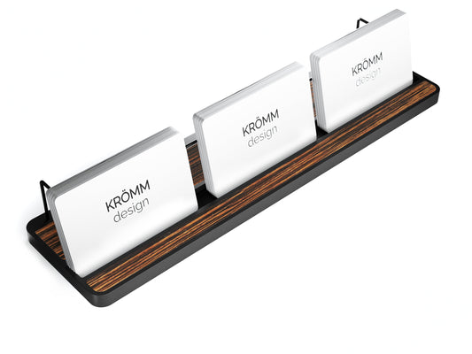 Horizontal Business Card Stand Aluminum & Macassar Ebony Wood , Multiple Wood Business Card Holder, Business Card Display , Office Gift
