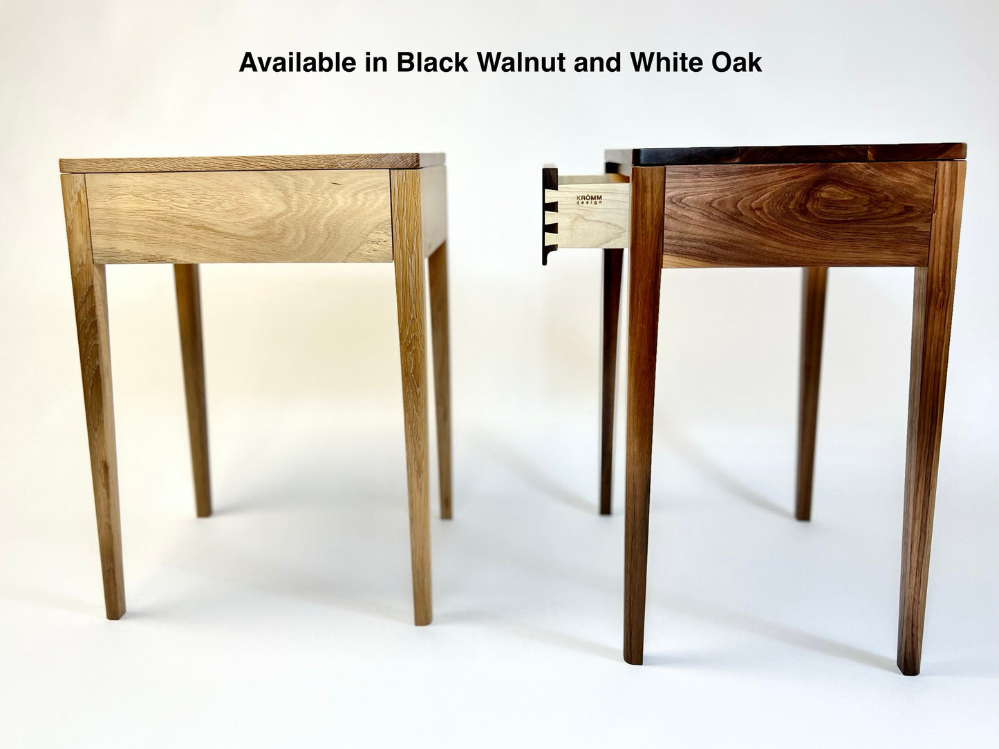 Nightstand in Solid Black Walnut, Bedside Table with Drawer, Mid-Century Modern Nightstand , Scandinavian Style