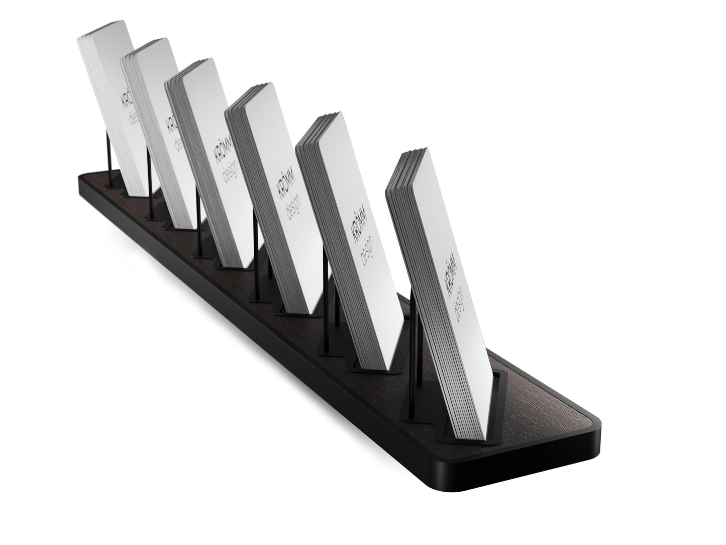 Vertical Business Card Stand Aluminum & Wenge Wood , Multiple Wood Business Card Holder, Business Card Display , Office Gift
