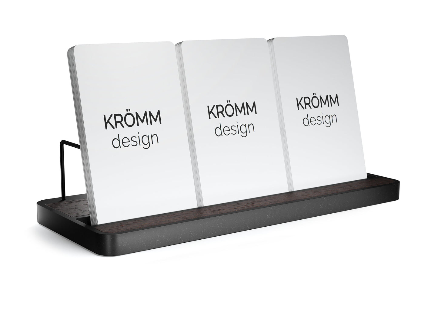 Vertical Business Card Display Aluminum & Wenge Wood , Multiple Vertical Wood Business Card Holder, MOO Business Card Display Office Gift