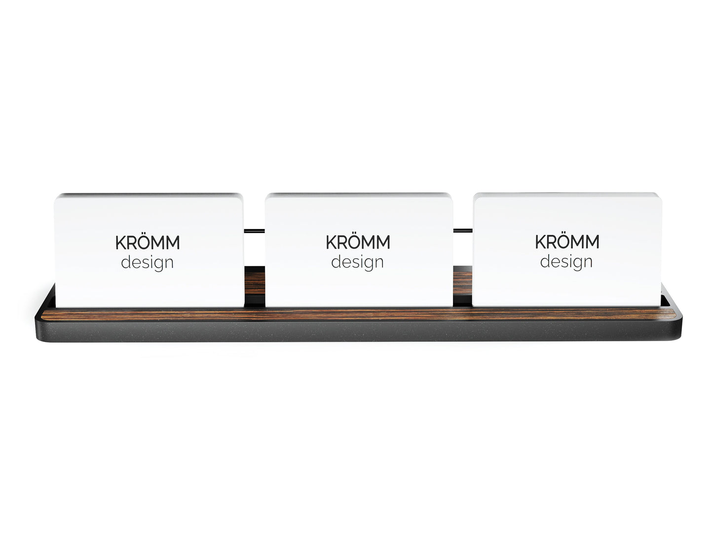 Horizontal Business Card Stand Aluminum & Macassar Ebony Wood , Multiple Wood Business Card Holder, Business Card Display , Office Gift