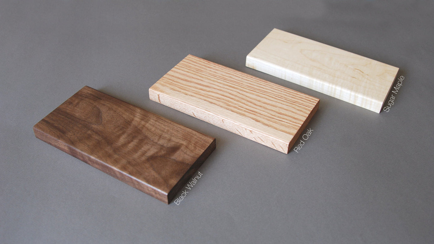Black Walnut Two-Level Business Card Display 4 slots