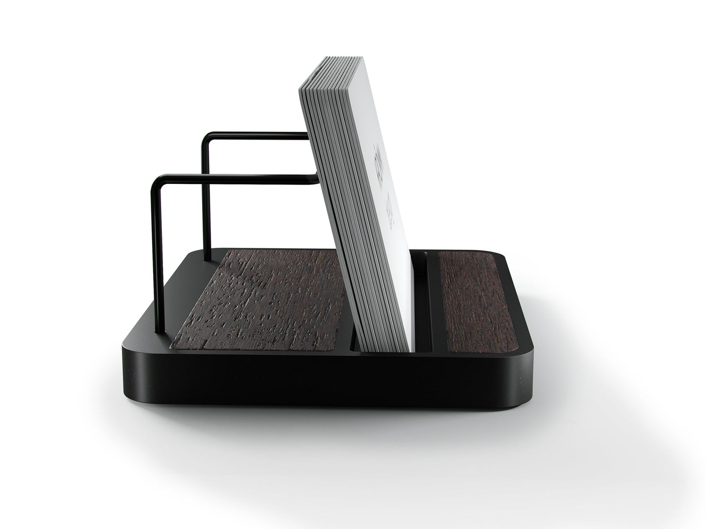 Horizontal Business Card Display Aluminum & Wenge Wood , Single Wood Business Card Holder, Business Card Display , Office Gift