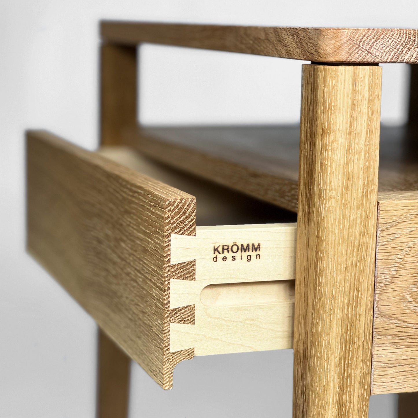 Nightstand in Solid White Oak, Bedside Table with Drawer and shelf, Mid-Century Modern Nightstand with shelf , Scandinavian Style