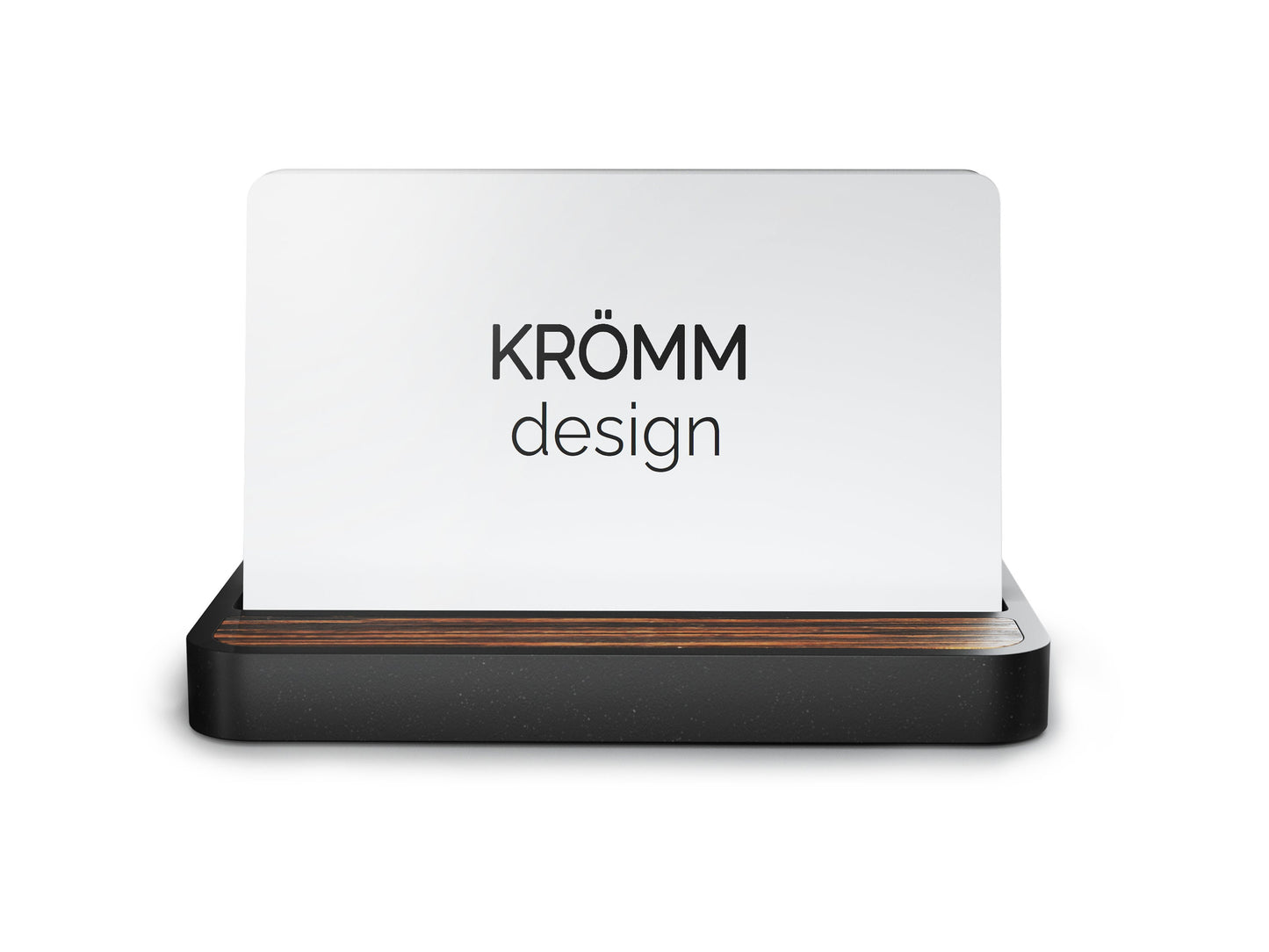Horizontal Business Card Stand Aluminum & Macassar Ebony Wood , Single Wood Business Card Holder, Business Card Display , Office Gift