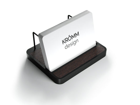 Horizontal Business Card Display Aluminum & Wenge Wood , Single Wood Business Card Holder, Business Card Display , Office Gift