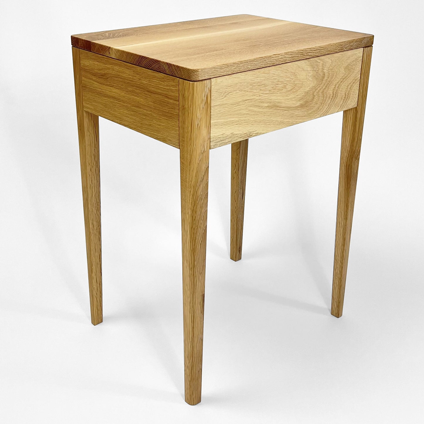 Nightstand in Solid White Oak, Bedside Table with Drawer, Mid-Century Modern Nightstand , Scandinavian Style