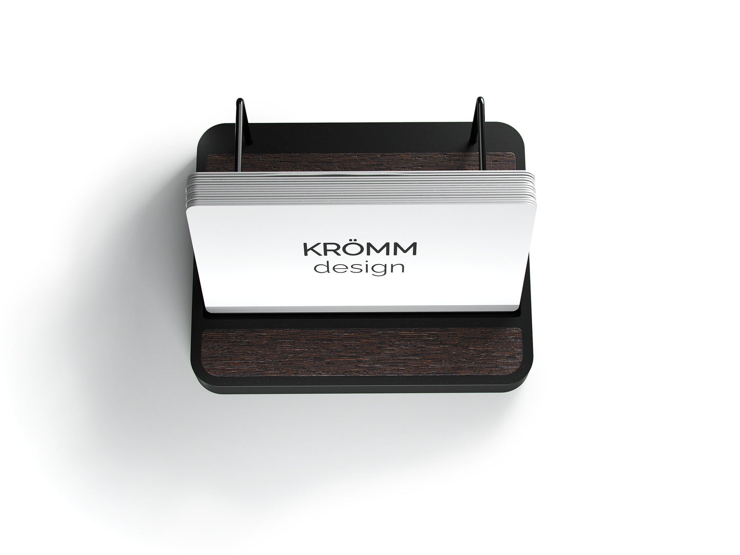 Horizontal Business Card Display Aluminum & Wenge Wood , Single Wood Business Card Holder, Business Card Display , Office Gift