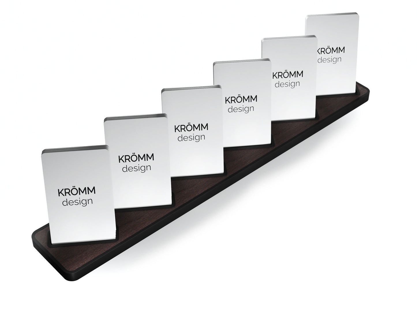 Vertical Business Card Stand Aluminum & Wenge Wood , Multiple Wood Business Card Holder, Business Card Display , Office Gift