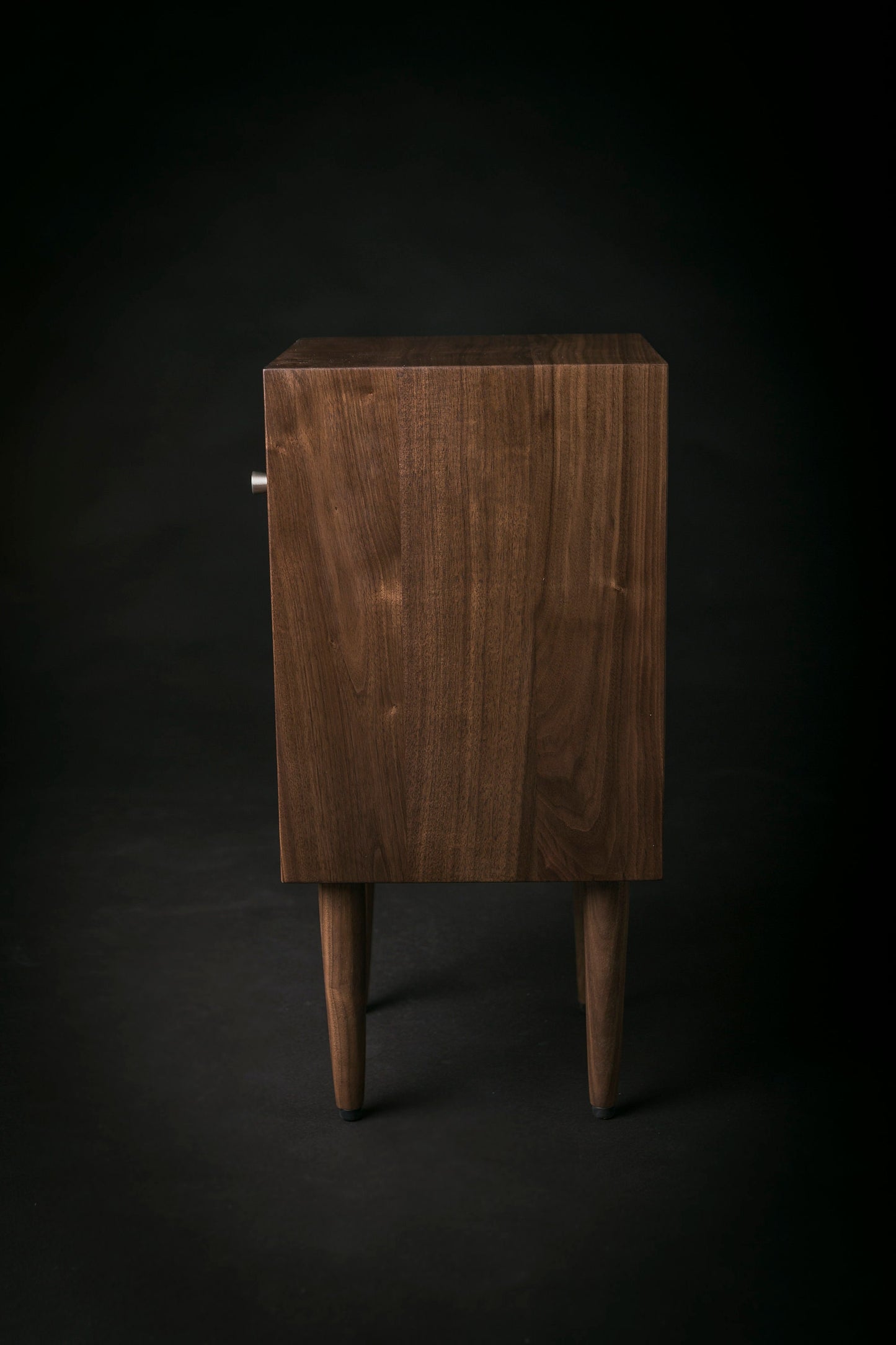 Solid Walnut Wood Bedside Table / Walnut Wood Mid-century Nightstand