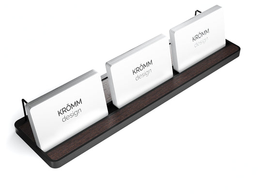 Horizontal Business Card Stand Aluminum & Wenge Wood , Multiple Wood Business Card Holder, Business Card Display , Office Gift