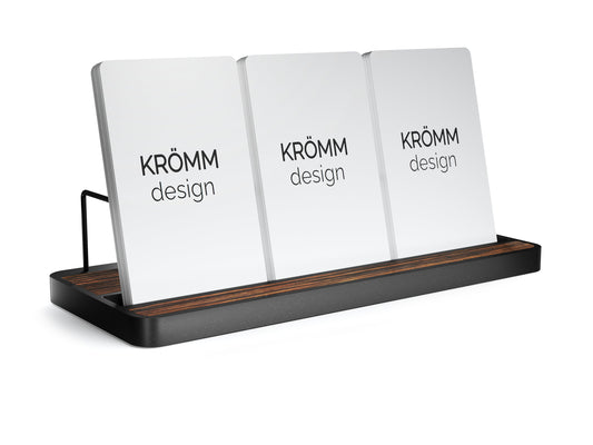 Vertical Business Card Stand Aluminum & Macassar Ebony Wood , Multiple Vertical Wood Business Card Holder, Business Card Display Office Gift