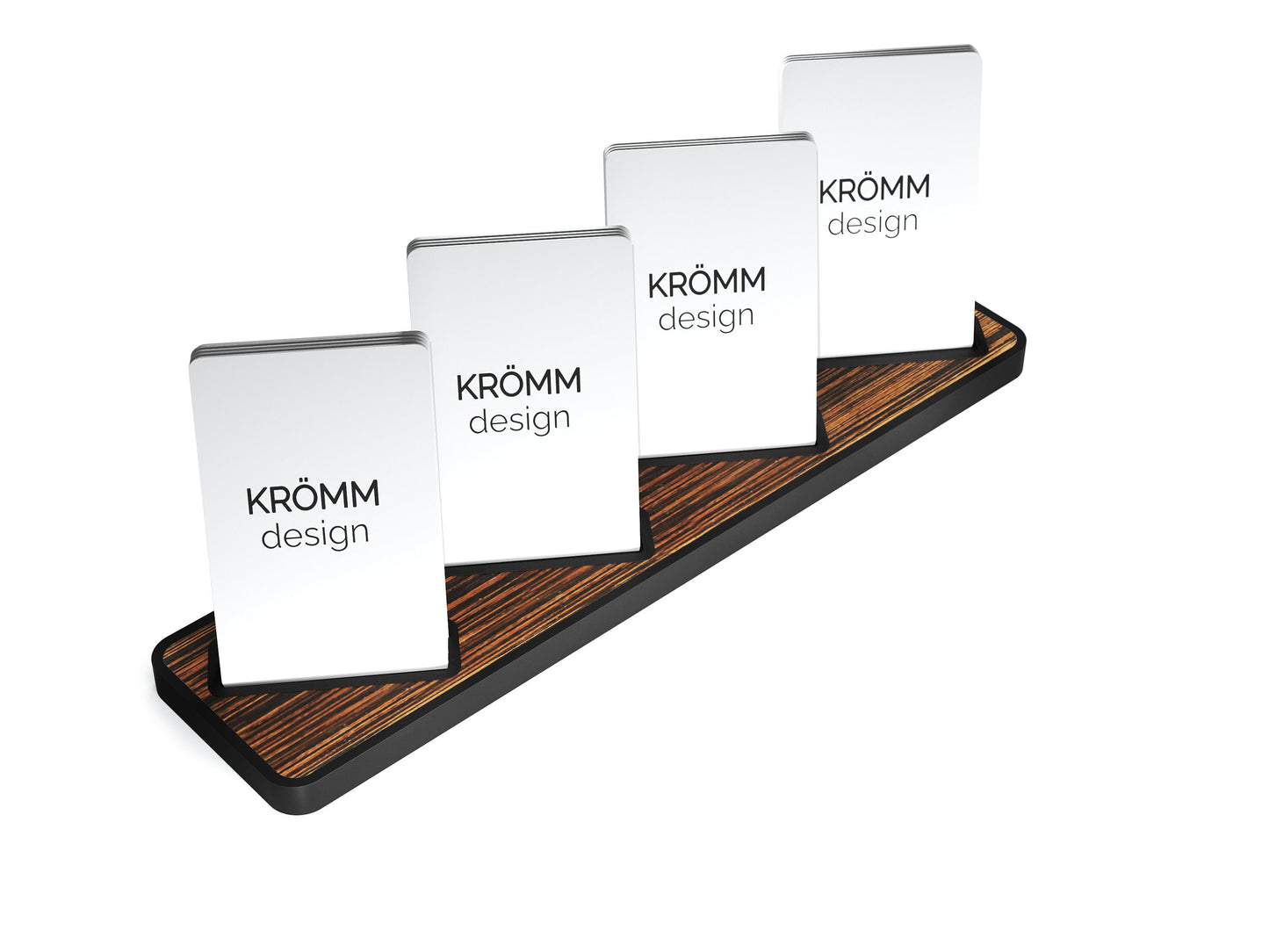 Vertical Business Card Stand Aluminum & Macassar Ebony Wood , Multiple Wood Business Card Holder, Business Card Display , Office Gift