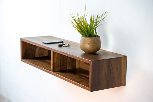 Entryway Floating Console / Solid Wood Floating Media Organizer / Media Console / Media Stand / TV Stand