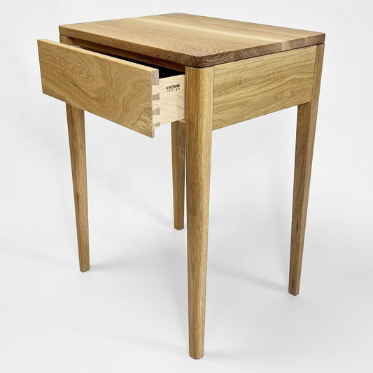 Nightstand in Solid White Oak, Bedside Table with Drawer, Mid-Century Modern Nightstand , Scandinavian Style
