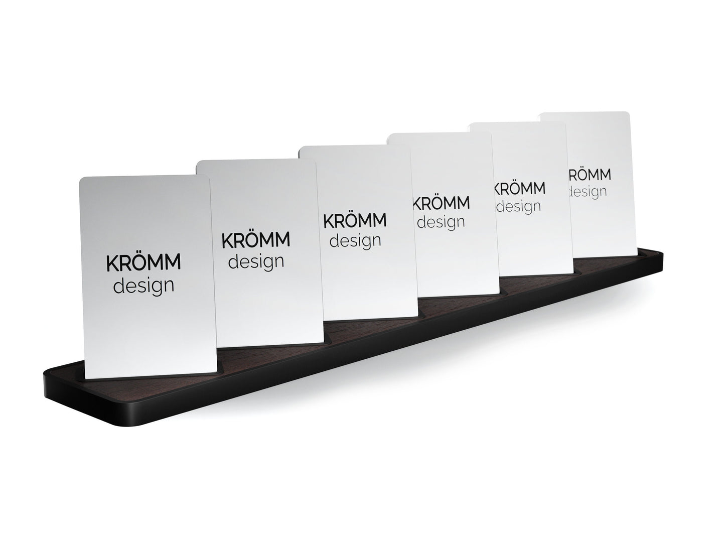 Vertical Business Card Stand Aluminum & Wenge Wood , Multiple Wood Business Card Holder, Business Card Display , Office Gift