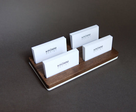 Business Card Display Stand for Horizontal Cards 4 slots