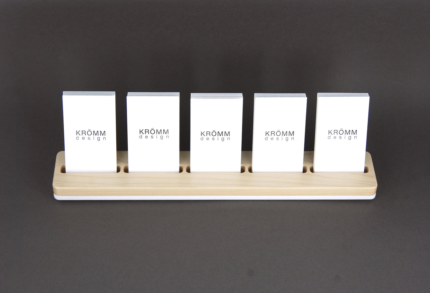 Maple Business Card Stand for Vertical Cards 3-5 slots