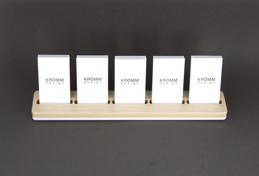 Maple Business Card Stand for Vertical Cards 3-5 slots