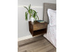 Floating Nightstand In Solid Black Walnut Wood With Drawer And Open Shelf