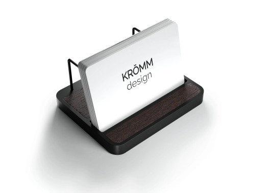Horizontal Business Card Stand Aluminum & Wenge Wood