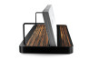 Multiple (2-3) Horizontal Business Card Stand Aluminum & Macassar Ebony Wood