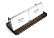 Multiple (2-3) Horizontal Business Card Stand Aluminum & Macassar Ebony Wood