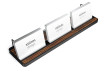 Multiple (2-3) Horizontal Business Card Stand Aluminum & Macassar Ebony Wood