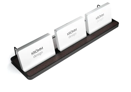 Multiple (2-3) Horizontal Business Card Stand Aluminum & Wenge wood