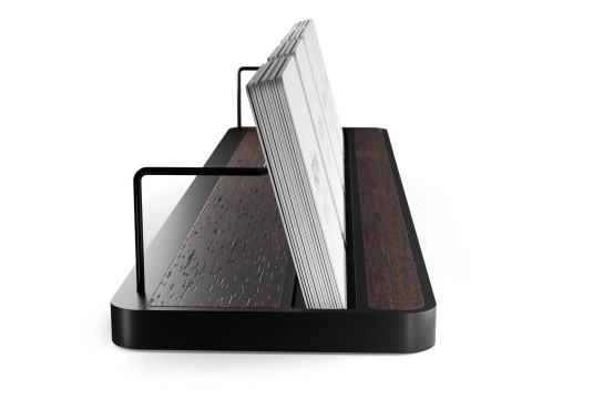 Multiple (2-3) Horizontal Business Card Stand Aluminum & Wenge wood