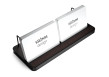 Multiple (2-3) Horizontal Business Card Stand Aluminum & Wenge wood